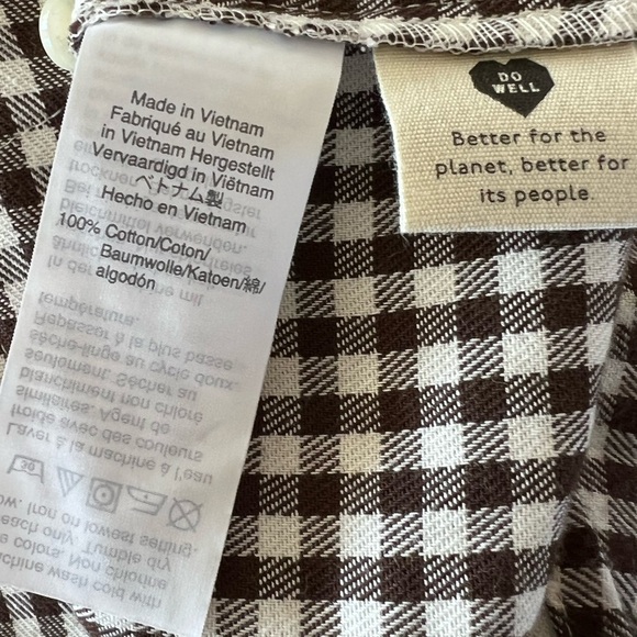 MADEWELL Flannel Tie Front Gingham Button Down Shirt Size S NEW - Picture 8 of 8